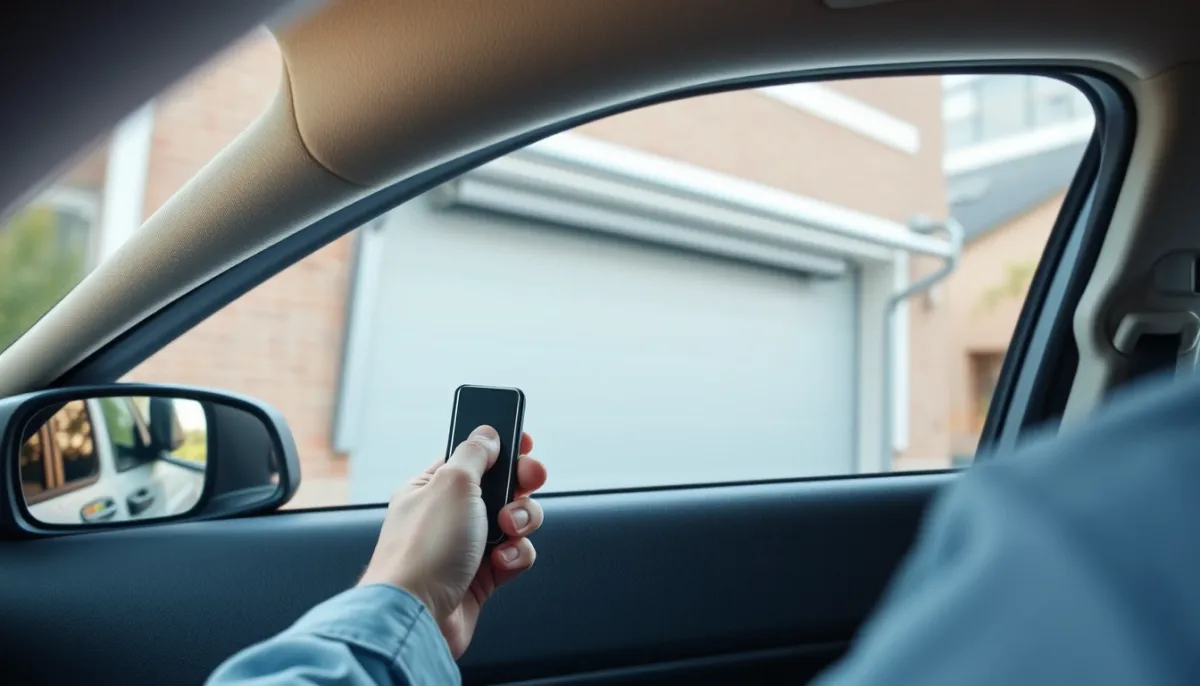 Utilisation d'une télécommande pour ouvrir une porte de garage sectionnelle depuis une voiture