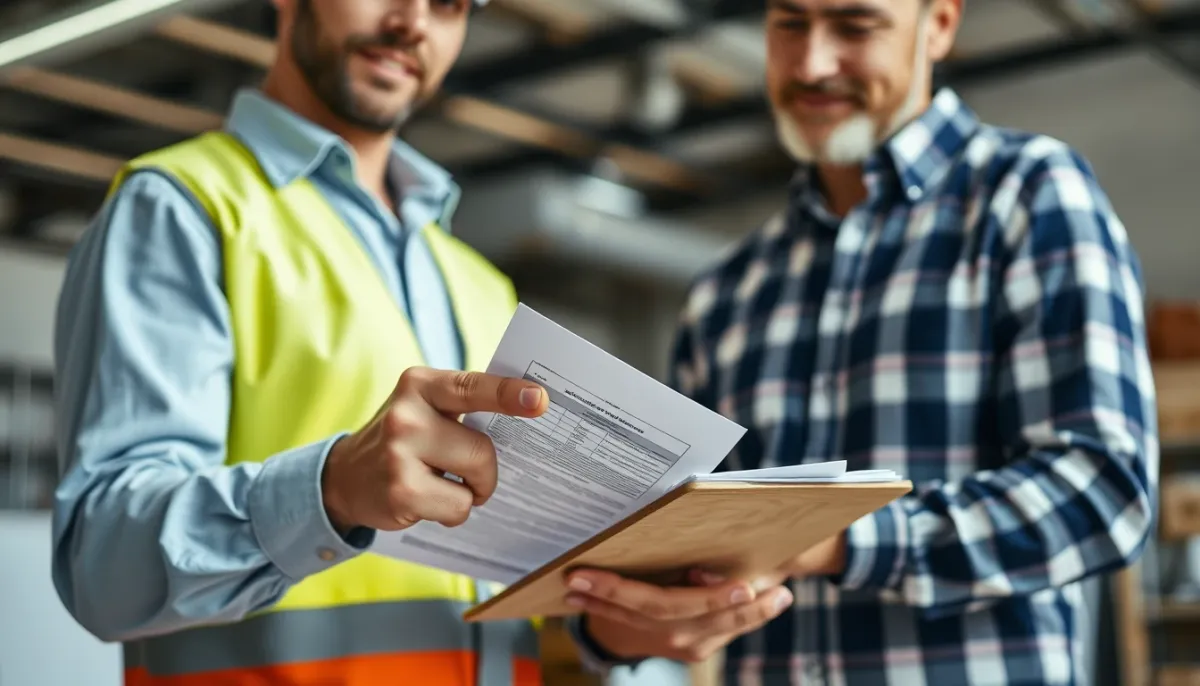 Entrepreneur expliquant les documents de TVA à un client pour la rénovation de fenêtres