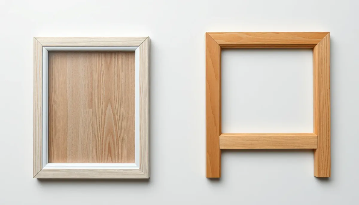 Comparaison côte à côte d'un échantillon de PVC imitation bois et d'un échantillon de bois véritable